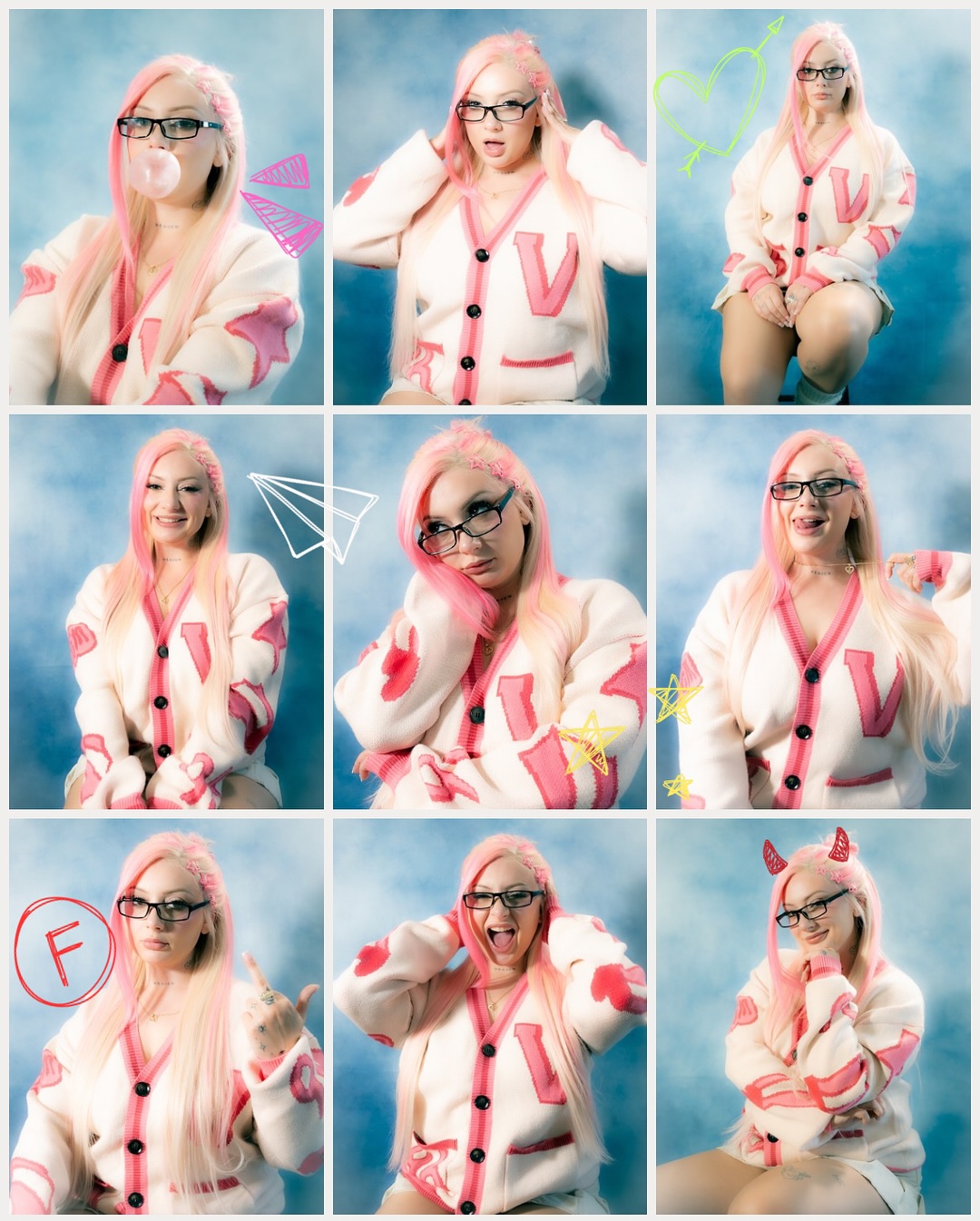 Streamer Vanillamace sitting at her setup with pink hair, speaking animatedly to chat during a live stream.