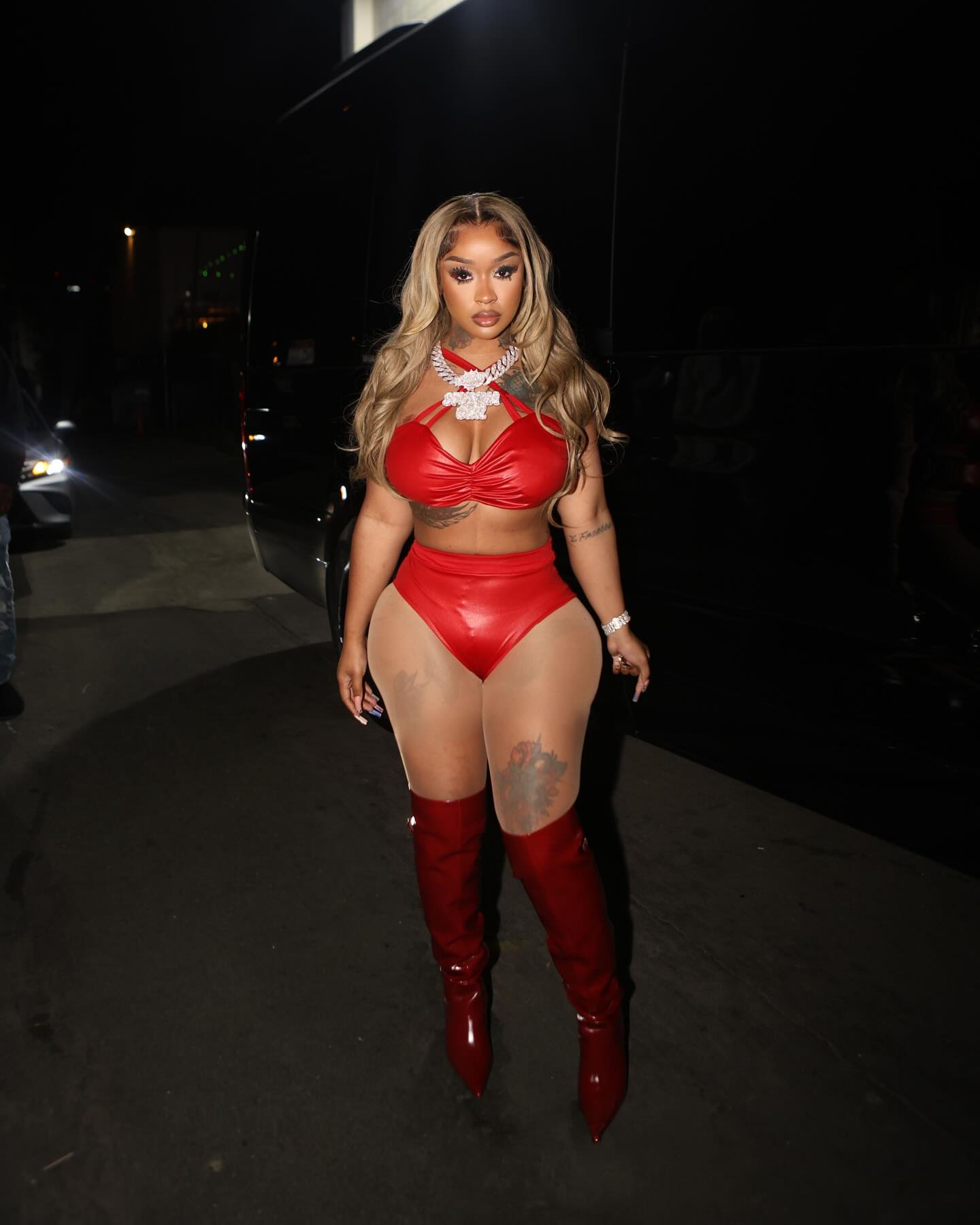 Stunna Girl performing with a confident stance and bold styling that reflects her Sacramento roots