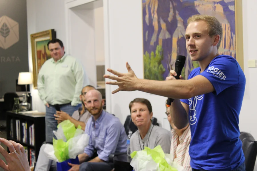 A calm public photo showing Zach Volin and Scott Evans together at an event